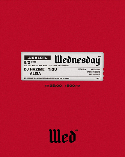 Wednesday｜HARLEMのフライヤー