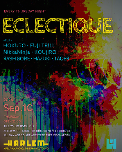 Flyer for ECLECTIQUE at HARLEM
