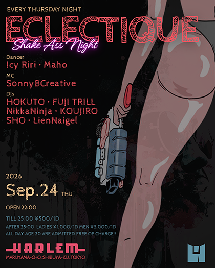 Flyer for ECLECTIQUE -SHAKE ASS NIGHT- at HARLEM
